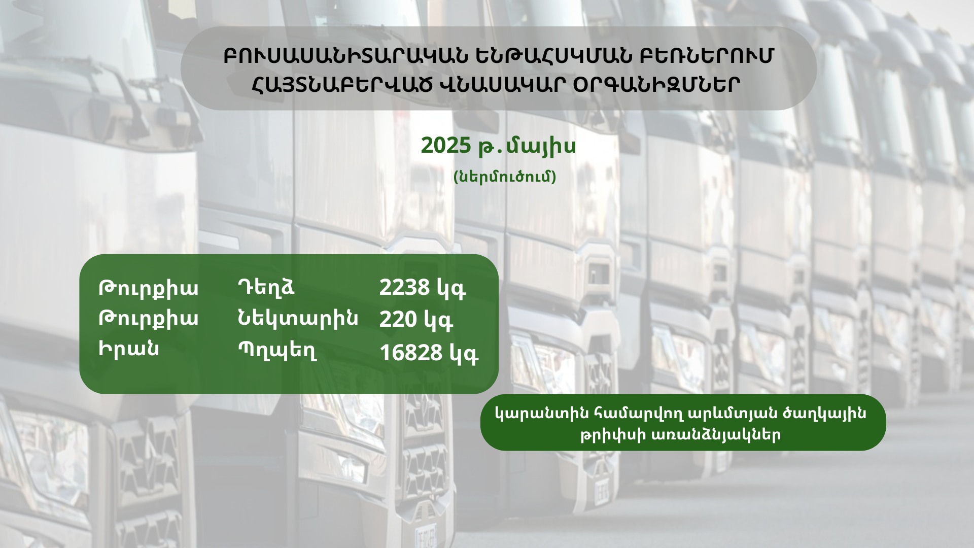 ԲՈՒՍԱՍԱՆԻՏԱՐԱԿԱՆ ԵՆԹԱՀՍԿՄԱՆ ԲԵՌՆԵՐՈՒՄ ՀԱՅՏՆԱԲԵՐՎԱԾ ՎՆԱՍԱԿԱՐ ՕՐԳԱՆԻԶՄՆԵՐ (2025 թ․ մայիս) ԲՈՒՍԱՍԱՆԻՏԱՐԱԿԱՆ ԵՆԹԱՀՍԿՄԱՆ ԲԵՌՆԵՐՈՒՄ ՀԱՅՏՆԱԲԵՐՎԱԾ ՎՆԱՍԱԿԱՐ ՕՐԳԱՆԻԶՄՆԵՐ (2025 թ․ մայիս)